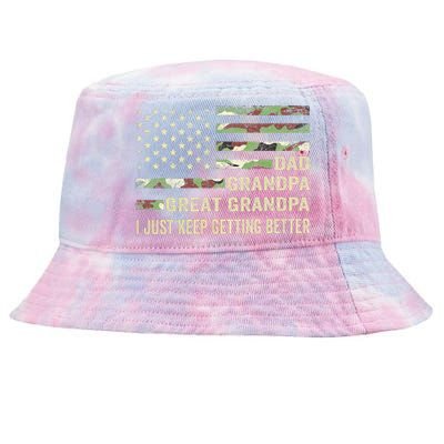 Funny Fathers Day Gift From Grand Dad Grandpa Great Grandpa Tie-Dyed Bucket Hat