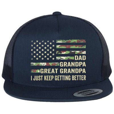 Funny Fathers Day Gift From Grand Dad Grandpa Great Grandpa Flat Bill Trucker Hat