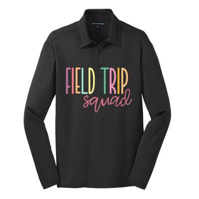 Field Fun Day Squad School Trip Vibes Silk Touch Performance Long Sleeve Polo