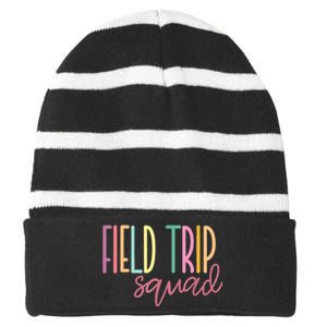 Field Fun Day Squad School Trip Vibes Striped Beanie with Solid Band