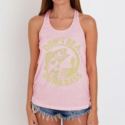 Funny Fishing – Don’T Be A Dumb Bass Women's Knotted Racerback Tank