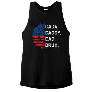 Funny Fathers Day For Dad Grandpa Dada Daddy Dad Bruh Flag Gift Ladies PosiCharge Tri-Blend Wicking Tank