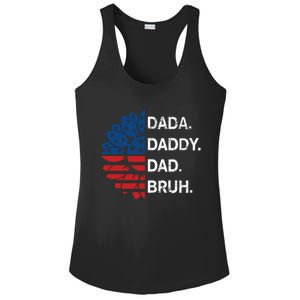 Funny Fathers Day For Dad Grandpa Dada Daddy Dad Bruh Flag Gift Ladies PosiCharge Competitor Racerback Tank