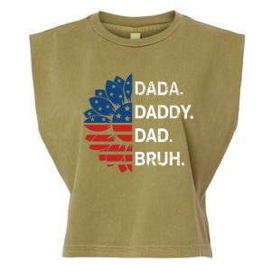 Funny Fathers Day For Dad Grandpa Dada Daddy Dad Bruh Flag Gift Garment-Dyed Women's Muscle Tee