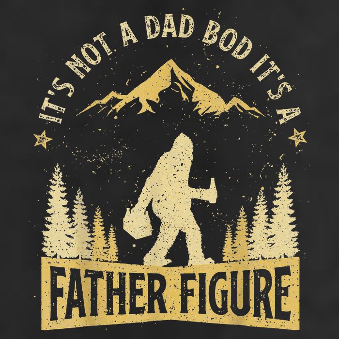 Funny Father's Day It's Not a Dad Bod It's a Father Figure 7 Panel Mesh Trucker Snapback Hat