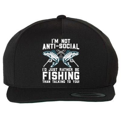 Funny Fishing Design For  Wo Fisherman Fishing Lover Wool Snapback Cap