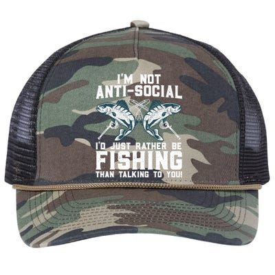 Funny Fishing Design For  Wo Fisherman Fishing Lover Retro Rope Trucker Hat Cap