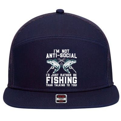 Funny Fishing Design For  Wo Fisherman Fishing Lover 7 Panel Mesh Trucker Snapback Hat