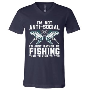 Funny Fishing Design For  Wo Fisherman Fishing Lover V-Neck T-Shirt