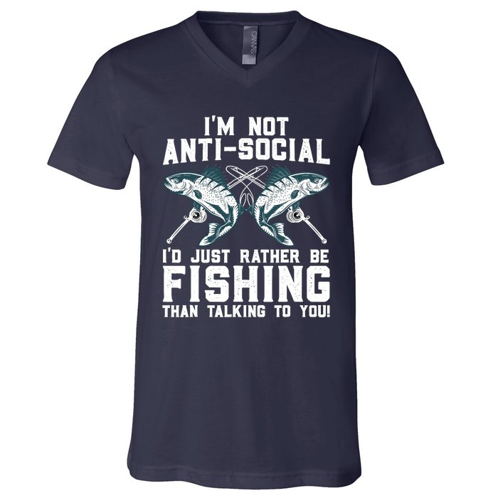 Funny Fishing Design For  Wo Fisherman Fishing Lover V-Neck T-Shirt