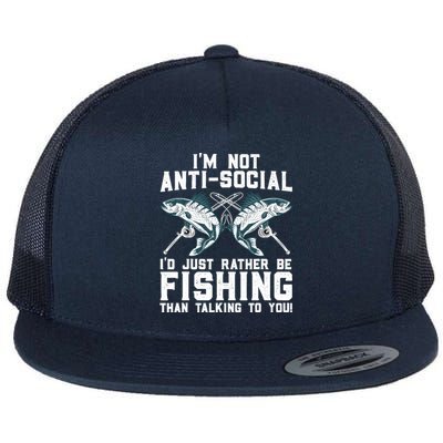 Funny Fishing Design For  Wo Fisherman Fishing Lover Flat Bill Trucker Hat