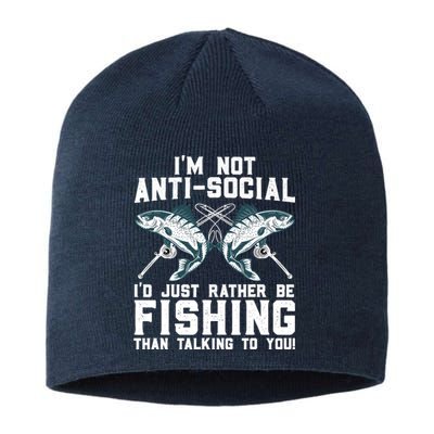 Funny Fishing Design For  Wo Fisherman Fishing Lover Sustainable Beanie