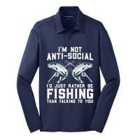 Funny Fishing Design For  Wo Fisherman Fishing Lover Silk Touch Performance Long Sleeve Polo