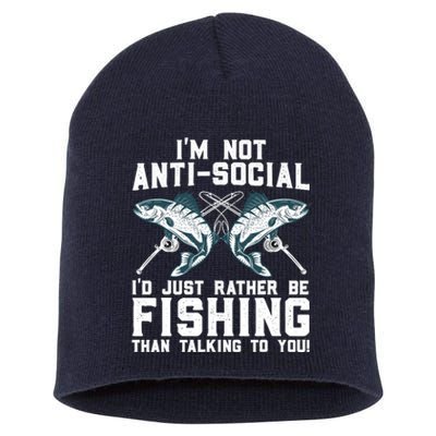 Funny Fishing Design For  Wo Fisherman Fishing Lover Short Acrylic Beanie