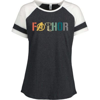 Fathor Father's Day Gift Viking Fathor Hero Enza Ladies Jersey Colorblock Tee