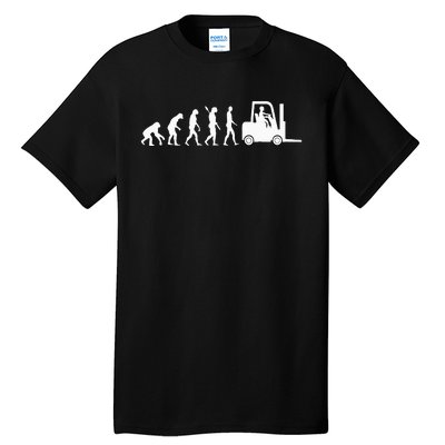 Funny Forklift Driver Evolution Warehouse Worker Tall T-Shirt