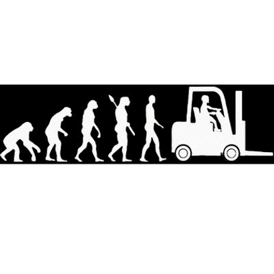 Funny Forklift Driver Evolution Warehouse Worker Bumper Sticker