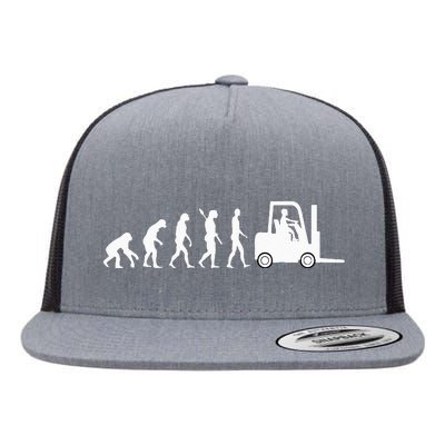 Funny Forklift Driver Evolution Warehouse Worker Flat Bill Trucker Hat