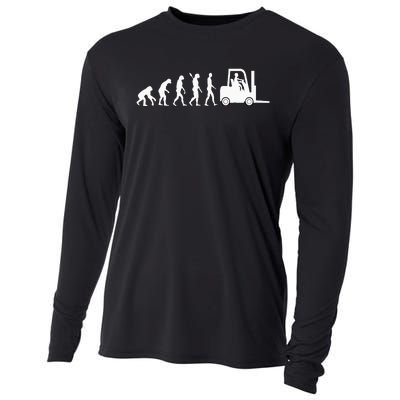 Funny Forklift Driver Evolution Warehouse Worker Cooling Performance Long Sleeve Crew