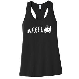 Funny Forklift Driver Evolution Warehouse Worker Women's Racerback Tank