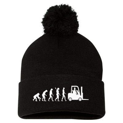 Funny Forklift Driver Evolution Warehouse Worker Pom Pom 12in Knit Beanie