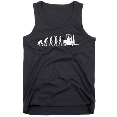 Funny Forklift Driver Evolution Warehouse Worker Tank Top