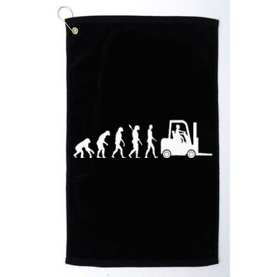 Funny Forklift Driver Evolution Warehouse Worker Platinum Collection Golf Towel