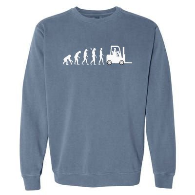 Funny Forklift Driver Evolution Warehouse Worker Garment-Dyed Sweatshirt