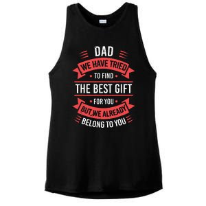 Funny Fathers Day Shirts For Dad From Daughters Fathers Day Ladies PosiCharge Tri-Blend Wicking Tank