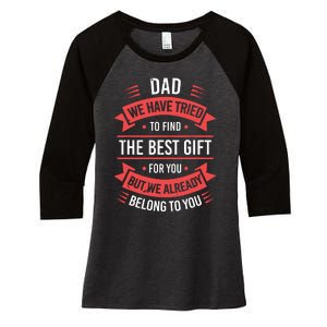 Funny Fathers Day Shirts For Dad From Daughters Fathers Day Women's Tri-Blend 3/4-Sleeve Raglan Shirt