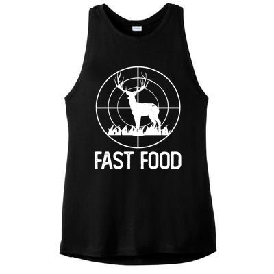 Fast Food Deer Funny Hunting Gift For Rifle Hunters Gift Ladies PosiCharge Tri-Blend Wicking Tank