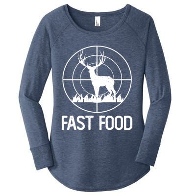 Fast Food Deer Funny Hunting Gift For Rifle Hunters Gift Women's Perfect Tri Tunic Long Sleeve Shirt