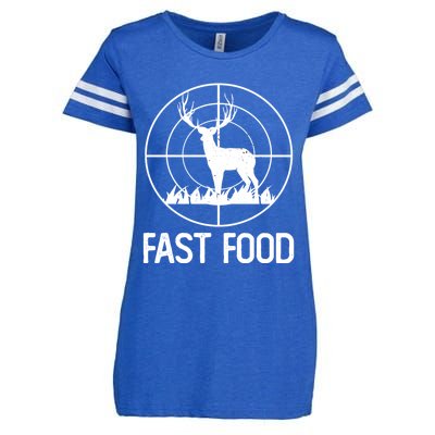 Fast Food Deer Funny Hunting Gift For Rifle Hunters Gift Enza Ladies Jersey Football T-Shirt