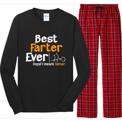 Funny Fathers Day Dad Best Farter Ever I Mean Father Long Sleeve Pajama Set