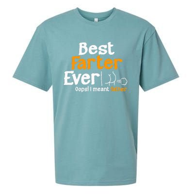 Funny Fathers Day Dad Best Farter Ever I Mean Father Sueded Cloud Jersey T-Shirt