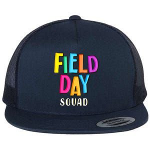 Field Fun Day Squad School Trip Vibes Teachers Flat Bill Trucker Hat