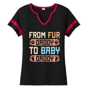 From Fur Daddy To Baby Daddy Funny Dog Dad Pregnancy Announc Ladies Halftime Notch Neck Tee