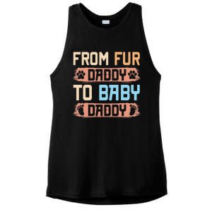 From Fur Daddy To Baby Daddy Funny Dog Dad Pregnancy Announc Ladies PosiCharge Tri-Blend Wicking Tank