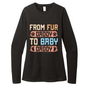 From Fur Daddy To Baby Daddy Funny Dog Dad Pregnancy Announc Womens CVC Long Sleeve Shirt