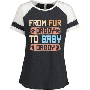 From Fur Daddy To Baby Daddy Funny Dog Dad Pregnancy Announc Enza Ladies Jersey Colorblock Tee