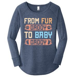 From Fur Daddy To Baby Daddy Funny Dog Dad Pregnancy Announc Women's Perfect Tri Tunic Long Sleeve Shirt