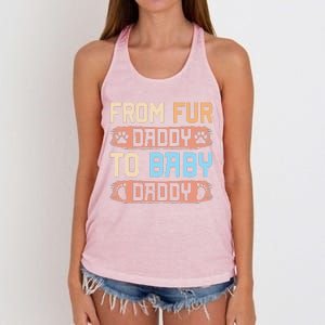 From Fur Daddy To Baby Daddy Funny Dog Dad Pregnancy Announc Women's Knotted Racerback Tank