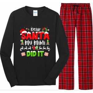 Family Funny Dear Santa My Mimi Did It Christmas Pajama Gift Long Sleeve Pajama Set