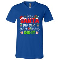 Family Funny Dear Santa My Mimi Did It Christmas Pajama Gift V-Neck T-Shirt