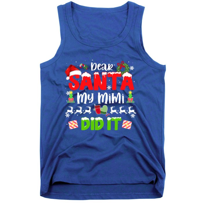 Family Funny Dear Santa My Mimi Did It Christmas Pajama Gift Tank Top