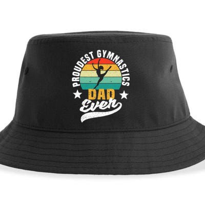 Funny Father's Day Gymnast Proudest Gymnastics Dad Ever Sustainable Bucket Hat