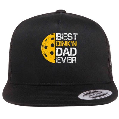 Funny Father's Day Pickleball Best Dink'n Dad Ever Funny Flatbill Hat