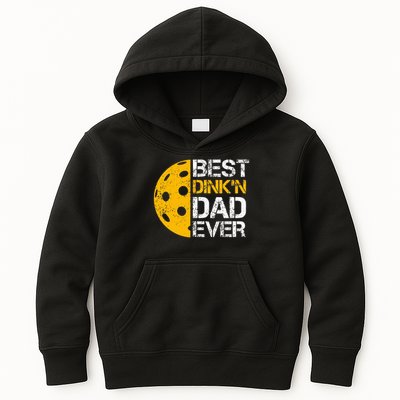 Funny Father's Day Pickleball Best Dink'n Dad Ever Funny Kids Hoodie