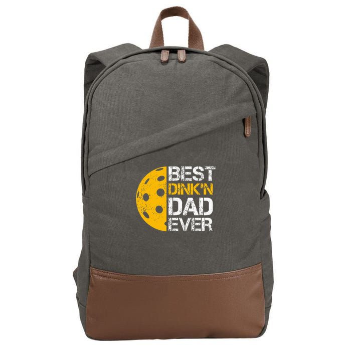 Funny Father's Day Pickleball Best Dink'n Dad Ever Funny Cotton Canvas Backpack