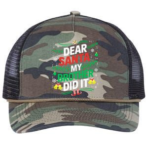 Family Funny Dear Santa My Brother Did It Christmas Retro Rope Trucker Hat Cap